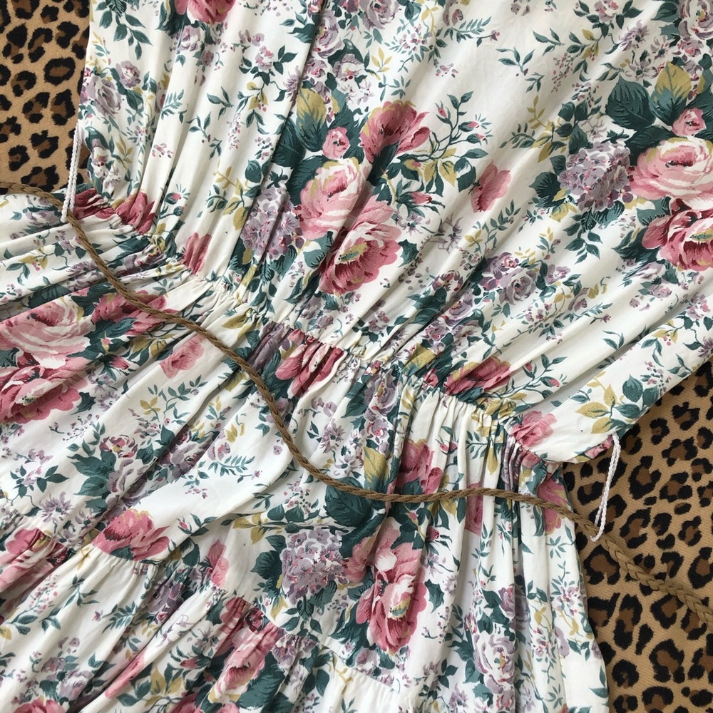 Vintage XS USA Tiered Circle Skirt Floral Buttoned - Picture 11 of 13